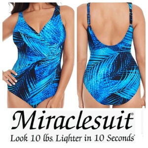 🆕️ 2023 Arrival MIRACLESUIT  Shadowcat Oceanus blue One Piece Size 14 Sw…